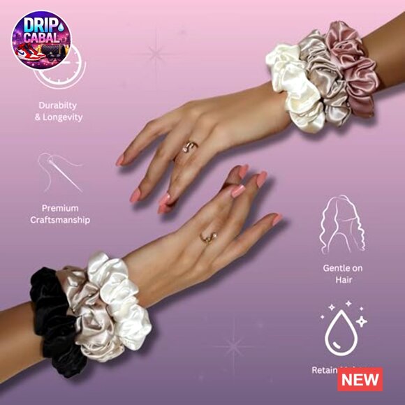 Pure Silk Scrunchies Hair Ties Frizz Prevention Elegant Minimal Chic Accessories main image 6